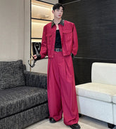 HEYFANCYSTYLE Men's Japanese Oversized Suit Jacket Pants